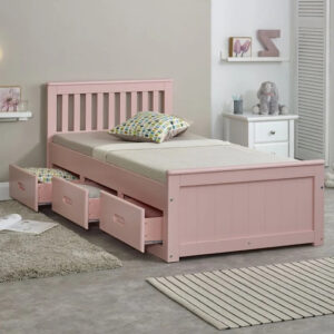 Alternative view of Mission pink Wooden Storage Bed Frame - 3ft Single