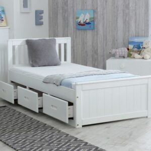 Alternative view of Mission White Wooden Storage Bed White